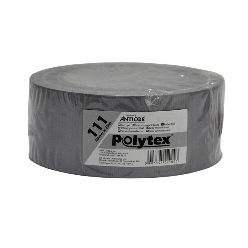 Samolepicí univerzální páska Anticor typu DUCT 111 Polytex 48 mm x 25 m, stříbrná 