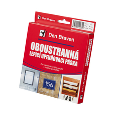 Oboustranně lepicí upevňovací páska Den Braven v krabičce, 15 x 1 mm, délka 5 m, bílá