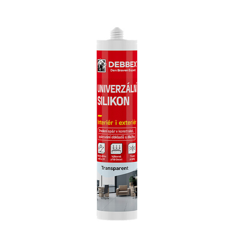 Univerzální silikon Den Braven kartuše 280 ml, transparentní