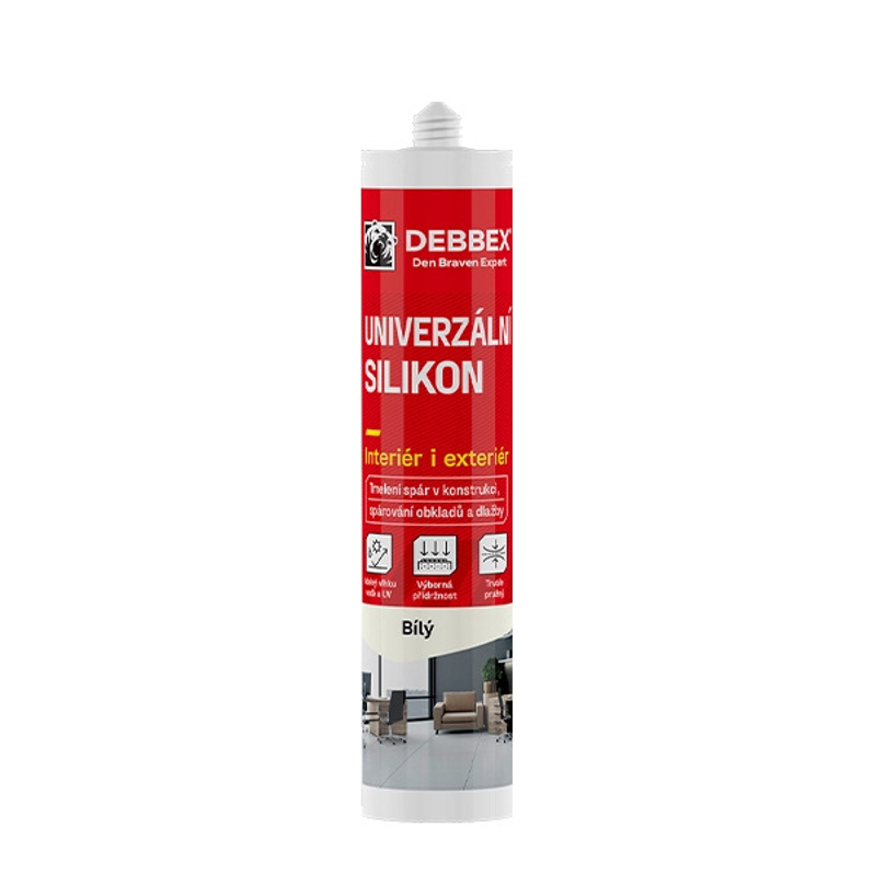 Univerzální silikon Den Braven kartuše 280 ml, bílá