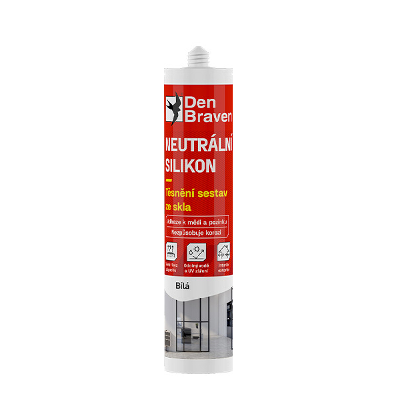 Neutrální silikon Den Braven kartuše 280 ml, bílá