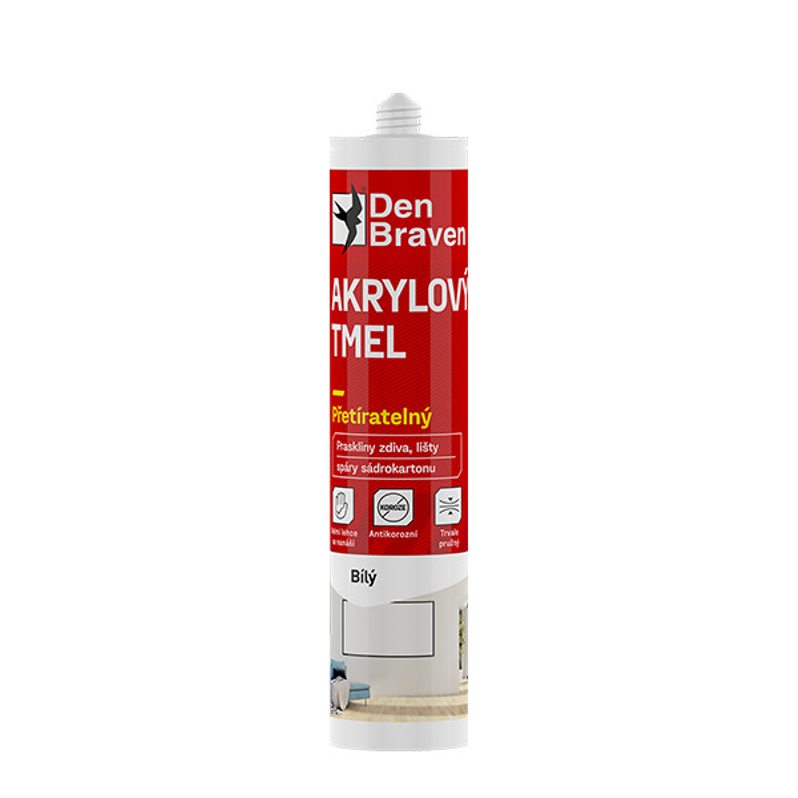 Akrylový tmel Den Braven kartuše 280 ml, bílá