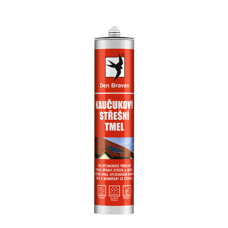 Kaučukový střešní tmel Den Braven kartuše 280 ml, transparentní