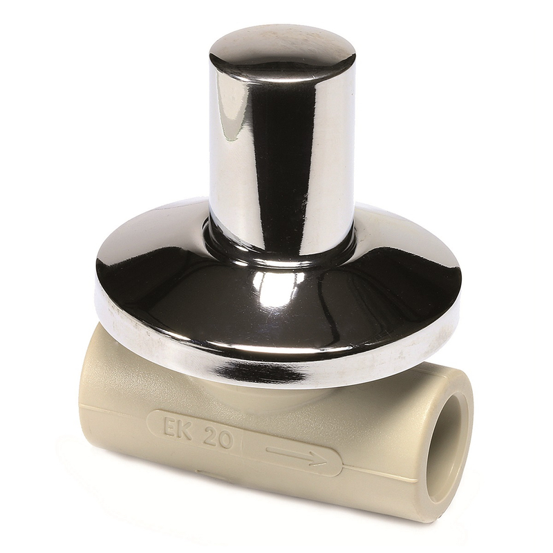 Ventil podomítkový Wavin Ekoplastik PPR d20 s kovovou krytkou