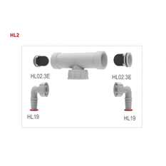 Dvojitá přípojka HL Hutterer & Lechner, 1˝x 3/4˝ pro pračku nebo myčku nádobí se zpětnými uzávěry