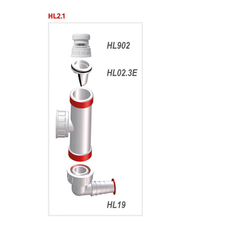Přípojka HL Hutterer & Lechner, 1˝x 3/4˝ pro pračku/myčku nádobí se zpětným uzávěrem a přivzdušňovacím ventilem