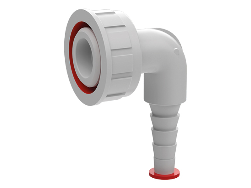 Připojovací koleno pro pračku s připojením na hadici 8 – 13mm, bílá HL Hutterer & Lechner