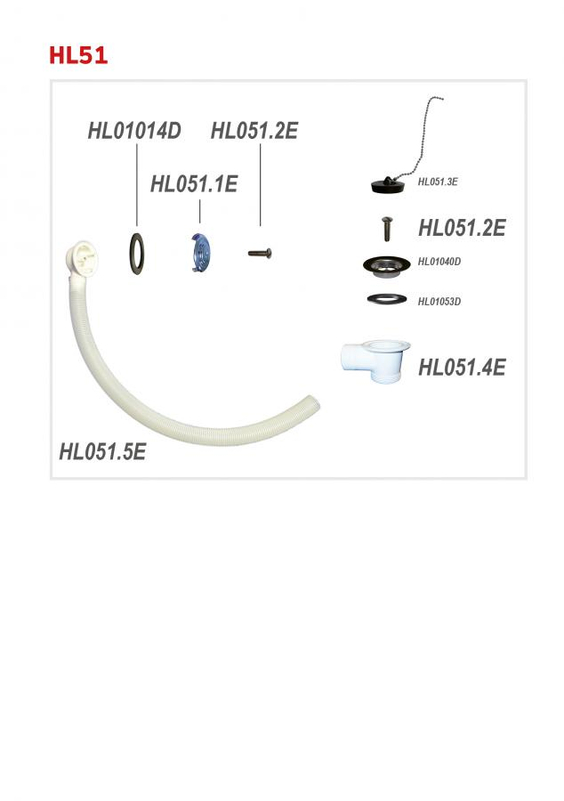 Odpadní souprava HL Hutterer & Lechner, 6/4˝ pro koupací a sprchovací vany
