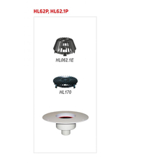 Střešní vtok HL Hutterer & Lechner, DN125 se svislým odtokem, s PVC izolační přírubou, tepelně izolovaný. Pro měkčené PVC hydroizolační fólie. Záchytný koš standardní i plochý