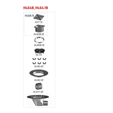 Střešní vtok HL Hutterer & Lechner, DN75/110 s ležatým odtokem v provedení pro pochůzné střechy, s izolační přírubou a izolační svorkou, tepelně izolovaný, nástavec 148x148mm/137x137mm. Záchytný koš plochý