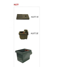 Podlahová vpust HL Hutterer & Lechner, DN110 s ležatým odtokem, s 3 – násobným uzávěrem proti vzduté vodě, 2x plast mřížka 180x125mm, s lapačem nečistot. Typ 5 dle ČSN13564