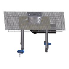 Balkónový a terasový vtok HL Hutterer & Lechner, DN50/75 s otočným kloubem na odtoku, s límcem z polymerbetonu, se suchou klapkou proti pronikání zápachu, 123x123mm/ 115x115mm