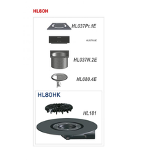 Balkonový a terasový vtok HL Hutterer & Lechner, DN50/75 s otočným kloubem na odtoku, s asfaltovou manžetou, se suchou zápachovou klapkou, plast 123x123mm/nerez 115x115mm