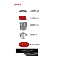 Podlahová vpust HL Hutterer & Lechner, DN50/75 s otočným kloubem na odtoku, s asfaltovou manžetou, ZU standard - vodní, plast 123x123mm/ nerez 115x115mm