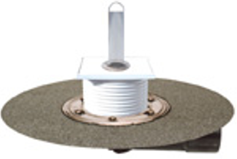 Podlahová vpust HL Hutterer & Lechner, DN50/75 s otočným kloubem na odtoku, s asfaltovou manžetou, s nástavcem s těsnící deskou a přepadovou trubicí 100mm