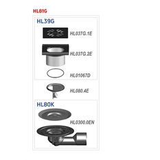Balkonový a terasový vdtok HL Hutterer & Lechner, DN50/75 s otočným kloubem na odtoku, izolační příruba, se suchou klapkou proti pronikání zápachu, litina 150x150mm/litina137x137mm, L15