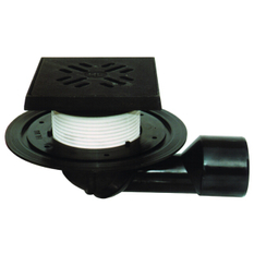 Balkonový a terasový vdtok HL Hutterer & Lechner, DN50/75 s otočným kloubem na odtoku, izolační příruba, se suchou klapkou proti pronikání zápachu, litina 150x150mm/litina137x137mm, L15