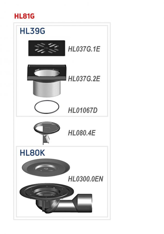 Podlahová vpust HL Hutterer & Lechner, DN50/75 Podlahová vpust DN50/75 s otočným kloubem na odtoku, s asfaltovou manžetou, ZU standard- vodní, litina 150x150mm/litina 137x137mm, L15
