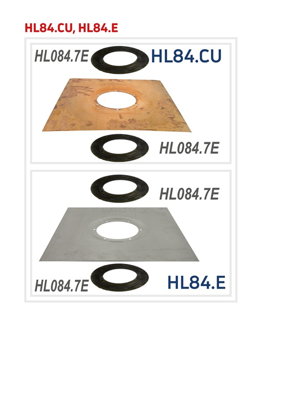 Izolační souprava s manžetou s měděného plechu ( HL Hutterer & Lechner, 500x500mm), pro vtoky série HL62, HL64, HL65, HL69