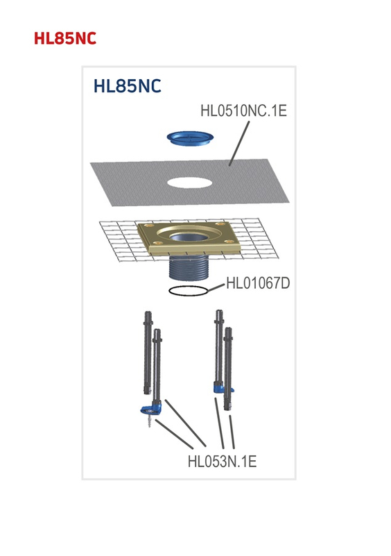 Nástavec HL Hutterer & Lechner, d 110mm s límcem z polymerbetonu pro přímé napojení hydroizolačních stěrek, pro vtoky série HL70, HL80, HL90, HL300, HL310 a HL510, HL85N