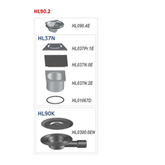 Balkónový a terasový vtok HL Hutterer & Lechner, DN40/50 s ležatým odtokem, s izolační přírubou, se suchou zápachovou klapkou, 123x123mm/115x115mm