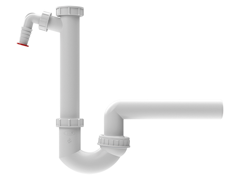 Zápachová uzávěrka HL Hutterer & Lechner, DN40x6/4˝ s kulovým kloubem na odtoku, s přípojkou pro pračku nebo myčku