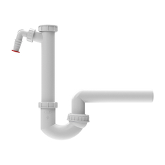 Zápachová uzávěrka HL Hutterer & Lechner, DN40x6/4˝ s kulovým kloubem na odtoku, s přípojkou pro pračku nebo myčku