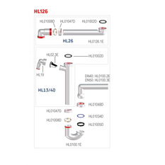 Prostor šetřící zápachová uzávěrka HL Hutterer & Lechner, DN50x6/4˝ pro kuchyňské dřezy s kulovým kloubem na odtoku a přípojkou pro pračku