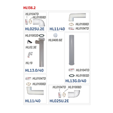 Zápachový uzávěr pro odvod kondenzátu HL Hutterer & Lechner, DN40 s transparentními zásuvnými trubicemi pro kontrolu stavu vodní hladiny, s možností dopouštění vody