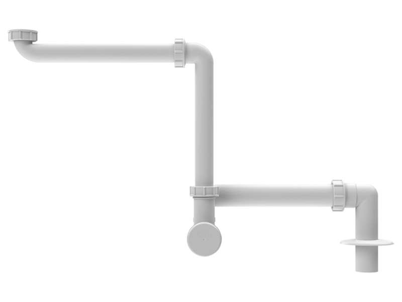 Umyvadlová zápachová uzávěrka do nábytku HL Hutterer & Lechner, DN40x5/4˝ se svislým odtokem