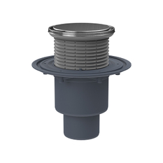 Podlahová vpust HL Hutterer & Lechner, DN50/75/110 se svislým odtokem, s izolační přírubou, ZU standard - vodní, nástavec kruh nerez d 133mm/ nerez d 121mm