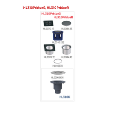 Podlahová vpust HL Hutterer & Lechner, DN50/75/110 se svislým odtokem, s izolační přírubou, ZU Primus blue (suchý sifon), litina 150x150mm/litina137x137mm, L15