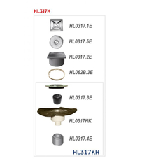 Podlahová vpust HL Hutterer & Lechner, DN50/75/110 se svislým odtokem s asfaltovou manžetou, ZU standard - vodní, plast 147x147mm/nerez 138x138mm, sítko