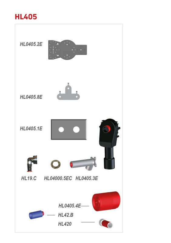 Podomítková zápachová uzávěrka HL Hutterer & Lechner, DN40/50 pro pračky/myčky s připojením rozvodu vody, krycí deska nerez 180x110mm