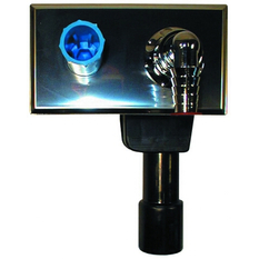 Podomítková zápachová uzávěrka HL Hutterer & Lechner, DN40/50 pro pračky/myčky s připojením rozvodu vody, krycí deska nerez 180x110mm