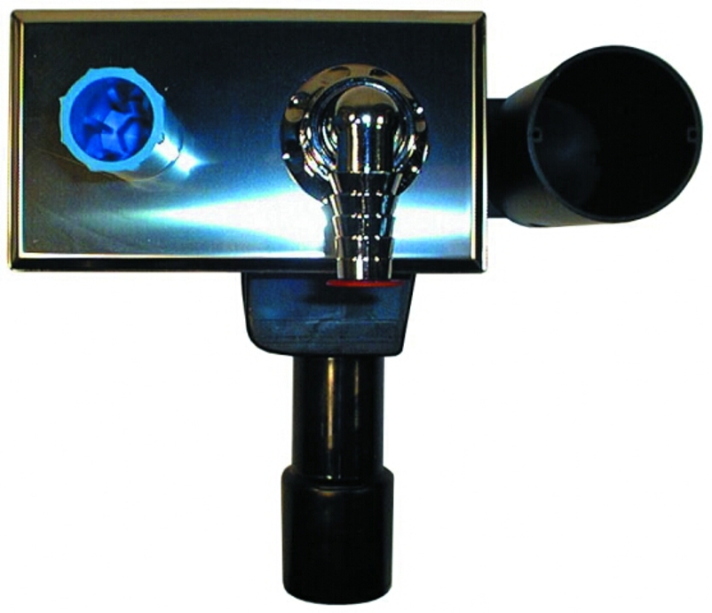 Zápachová uzávěrka HL Hutterer & Lechner, DN40/50 pro pračky/myčky s připojením rozvodu vody, s el. krabicí, krycí deska nerez 180x110mm