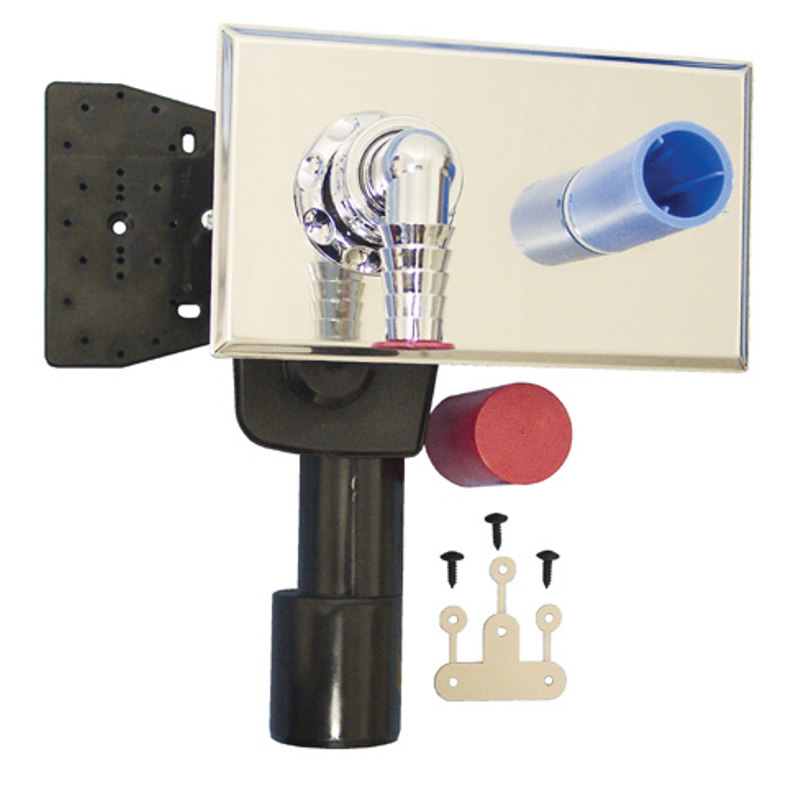 Zápachová uzávěrka HL Hutterer & Lechner, DN40/50 pro pračky/myčky bez nástěnky pro připojení rozvodu vody, krycí deska nerez 180x110mm