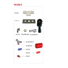 Zápachová uzávěrka HL Hutterer & Lechner, DN40/50 pro pračky/myčky v kombinaci se dvěma pochromovanými výtokovými ventily 1/2˝, krycí deska nerez 280x110mm