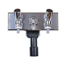 Zápachová uzávěrka HL Hutterer & Lechner, DN40/50 pro pračky/myčky v kombinaci se dvěma pochromovanými výtokovými ventily 1/2˝, krycí deska nerez 280x110mm