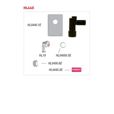 Odtoková souprava pro pračky HL Hutterer & Lechner, DN40/50 se suchým uzávěrem proti pronikání zápachu, krycí deska nerez 120x166mm