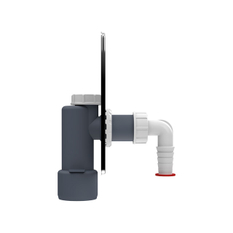 Odtoková souprava pro pračky HL Hutterer & Lechner, DN40/50 se suchým uzávěrem proti pronikání zápachu, krycí deska nerez 120x166mm