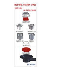 Podlahová vpust HL Hutterer & Lechner, DN40/50 s ležatým odtokem, s izolační přírubou, ZU standard - vodní, plast 123x123mm/nerez 115x115mm