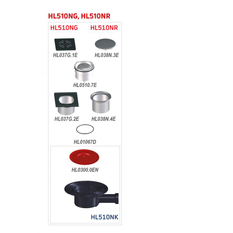 Podlahová vpust HL Hutterer & Lechner, DN40/50 s ležatým odtokem s izolační přírubou, ZU standard, litina 150x150mm/litina 137x137mm, L15