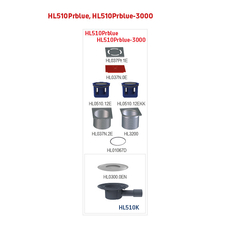 Podlahová vpust HL Hutterer & Lechner, DN40/50 s ležatým odtokem, s izolační přírubou, ZU Primus blue (suchý sifon), plast 123x 123mm /nerez 115 x 115mm