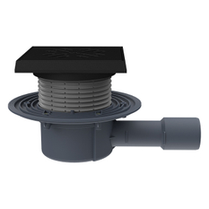 Podlahová vpust HL Hutterer & Lechner, DN40/50 s ležatým odtokem, s izolační přírubou, ZU Primus blue (suchý sifon), litina 150x150mm/litina 137x137mm, L15