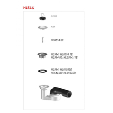 Zápachová uzávěrka HL Hutterer & Lechner, DN40/5Ox6/4˝ s ležatým odtokem, pro vany sprchových koutů s odpadním ventilem 6/4˝ a zátkou, s kulovým kloubem na odtoku