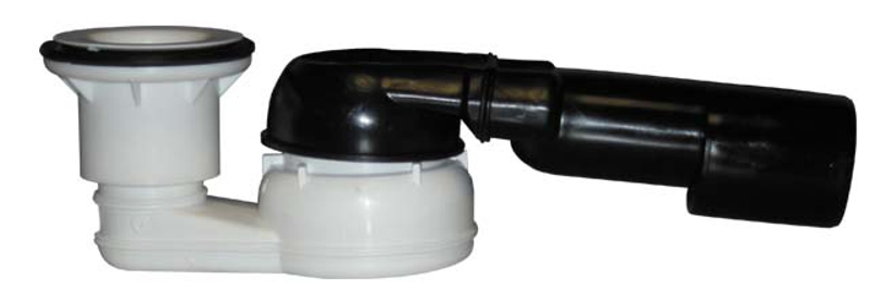 Těleso zápachové uzávěrky HL Hutterer & Lechner, DN40/50x6/4˝ s ležatým odtokem, pro vany sprchových koutů s odpadním ventilem 6/4˝, s kulovým kloubem na odtoku