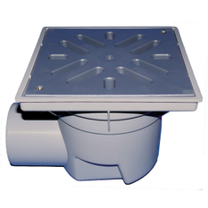 Velkokapacitní vtok HL Hutterer & Lechner, DN110 s ležatým odtokem, ZU standardní - vodní, koš na nečistoty, plast 240x240mm/plast 226x226mm, L15