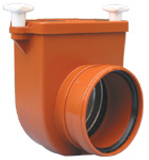 Koncová - ˝žabí˝ klapka HL Hutterer & Lechner, DN160 s klapkou z nerezové oceli a hrdlem pro plastové potrubí