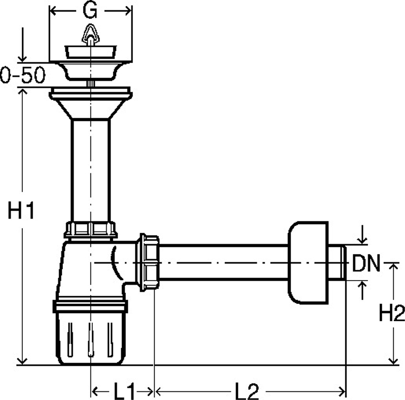 Lahvový zápachový uzávěr Viega 5726 6/4˝ x 6/4˝